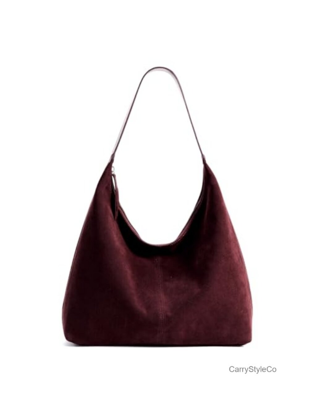 Vegan Leather Slouchy Hobo Tote Bag Zipper Shoulder Bag